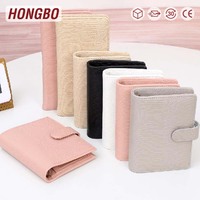 Portefeuille en cuir lézard A7 6 anneaux classeur organisateur planificateur feuille de mouche porte-cartes gris rose nude beige noir carnet de collection