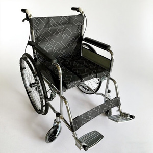 Fauteuil roulant manuel en acier inoxydable pliable avec freins pour usage domestique et extérieur - Product Image 2