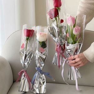ถุงห่อดอกไม้กันน้ำสำหรับวันวาเลนไทน์ แบบซองเดี่ยว วัสดุทำดอกไม้แฮนด์เมด DIY สำหรับห่อช่อกุหลาบ - Product Image 6