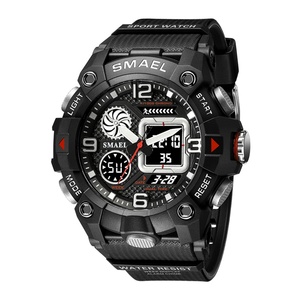 Relojes para Hombre, Nuevo Reloj de Cuarzo Digital LED de Marca 8055, Resistente al Agua, Totalmente Negro, Deportivo, Reloj Masculino - Product Image 1