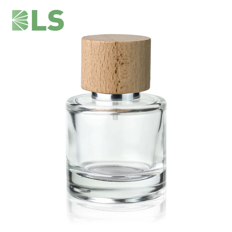 卸売ラウンドガラス香水とフレグランススプレーボトル30ml 50ml 100mlスクリーン印刷で化粧品を使用するための容量