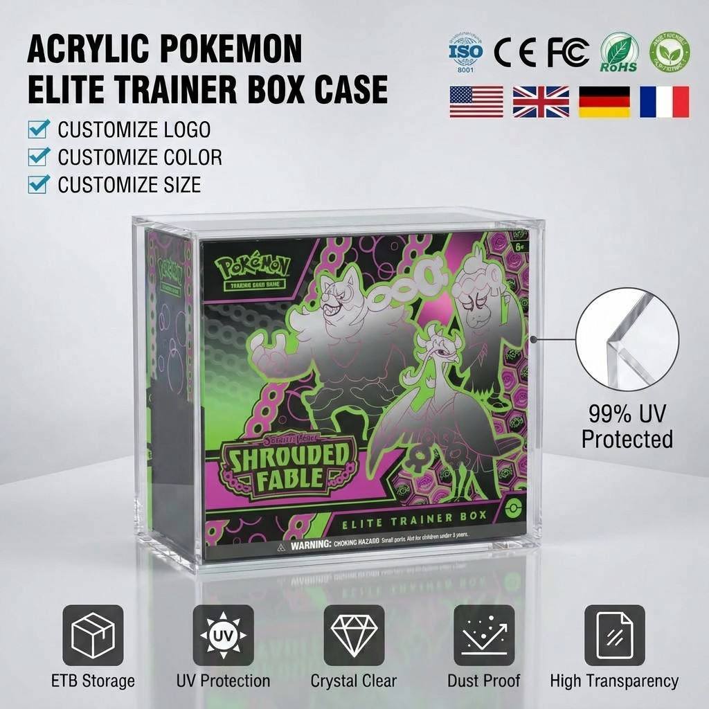Boîtier Acrylique Premium Pour Elite Trainer Box – Protection UV Et Anti-poussière