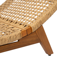 Chaise longue en osier tressé à la main, lit de repos d'extérieur, chaise longue inclinable pour piscine, jardin, plage