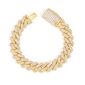 Exclusive Urban Streetwear GRA Moissanite Dual Cut Kite Cuban <b>Bracelets</b> S925 Silver 24K Gold Dipped Iced Pave Rap Jewelry - Product Image 3