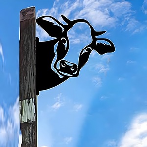 Peeping Animal Care Granja Decoración Jardín Plug-In Metal Art Cabra <span class=keywords><strong>Gallo</strong></span> Jardín Peeker Animal Patio trasero Estacas de césped - Product Image 6