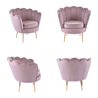 Fauteuil d'appoint moderne CARLFORD bleu sarcelle capitonné avec pieds dorés, chaise rembourrée confortable pour salle à manger et salon