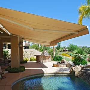 Sombrilla impermeable para exteriores resistente al viento, <span class=keywords><strong>brazo</strong></span> plegable de aluminio de alta resistencia para terraza, <span class=keywords><strong>toldo</strong></span> <span class=keywords><strong>retráctil</strong></span> personalizable para tienda - Product Image 1