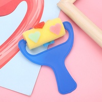 Stock poignée en plastique grande fronde décalcomanies éponge rouleau timbre 4 pièces ensemble grande fronde décalcomanies éponge brosse Art fournitures