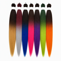 Cheveux synthétiques pré-étirés multicolores ombrés de 26 pouces pour tresses volumineuses Jumbo Box Braids pour coiffure