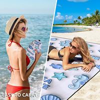 Tapis de plage surdimensionné imperméable et anti-sable en nylon, 3 saisons, séchage rapide, portable, pour 1 à 8 adultes, pique-nique, camping