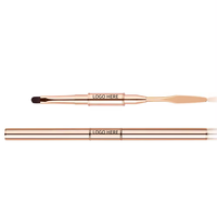 Pinceau d'extension de gel double face 2 en 1 Designs Poly gel Brushes UV Gel Nail Tool Stainless Spatule
