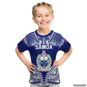 Personalizzato personalizza <span class=keywords><strong>testo</strong></span> <span class=keywords><strong>e</strong></span> numero Samoa Kid T Shirt alta qualità elastico Comfort ragazzi ragazze manica corta T-Shirt Drop Ship Tee - Product Image 5