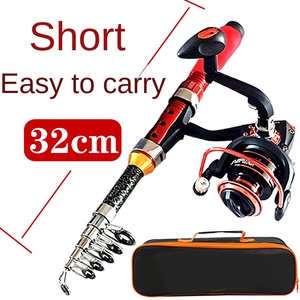 Set di canna da pesca con fondo a bobina di mare portatile Mini Set completo in acciaio vetro resistente - Product Image 4