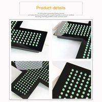 Versteckte 19*19 ''High Bright und Low Voltage Green Farbe Shining Indoor Acryl LED Pharmacy Cross