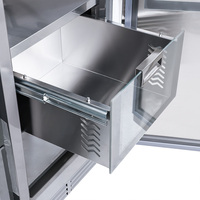 Réfrigérateur double porte en acier inoxydable de 36 pouces, prêt pour l'installation, sans givre, écoénergétique, 455 L, pour hôtel