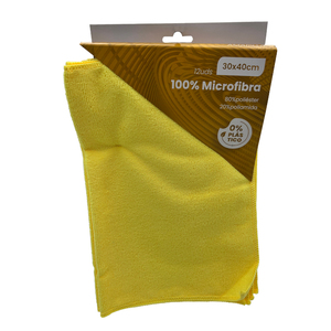 Panno in Microfibra Giallo 30x40cm 12 Pezzi Multiuso - Product Image 1