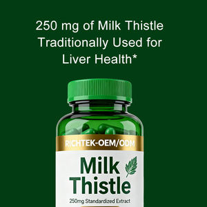 Fuente de cardo de leche Suplemento de hierbas de fábrica Cápsula de cardo de leche de silimarina Cápsulas de extracto de cardo de leche natural - Product Image 3
