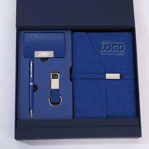 Custom PU Leather Executive Gift <b>Set</b> <b>Notebook</b> Card Holder Keychain Digital Printing-Perfect Corporate Teacher Appreciation Gifts - Product Image 1