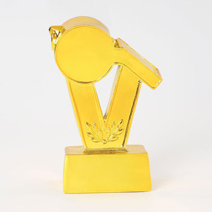 Trofeo Dorato a Forma di Fischietto in Resina di Alta Qualità, Stampa UV, Premio per Allenatori, Base Personalizzabile, HZ09 - Product Image 2
