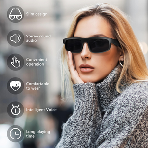 Lunettes de soleil intelligentes M8Pro à conduction osseuse, monture <span class=keywords><strong>PC</strong></span>, anti-lumière bleue, avec appels sans fil, musique et lunettes <span class=keywords><strong>VR</strong></span> - Product Image 2