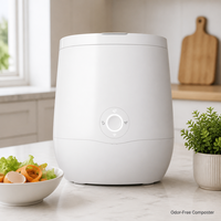 Machine à Compostage Électrique pour Déchets Alimentaires 500W en Acier Inoxydable, Technologie Multigrind, Intelligente, Inodore, Bac à Compost 4L pour la Maison