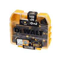 Jeu de tournevis Dewalt Flex Torq 25 mm Ph2, 25 pièces, étui de rangement robuste