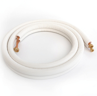 Tube isolé en PE cuivre-aluminium 1/4 + 1/2 pour climatisation, anti-UV, blanc, pour système CVC industriel, kit de conduites 10m 30m 50m