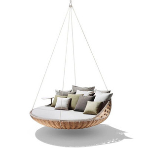 Sedia <span class=keywords><strong>a</strong></span> Dondolo in Rattan per Esterni Moderna e Confortevole - Arredamento da Giardino - Product Image 2