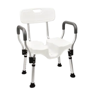 Cadeira de banho antiderrapante ajustável em altura para idosos, cadeira de banho de alumínio para idosos