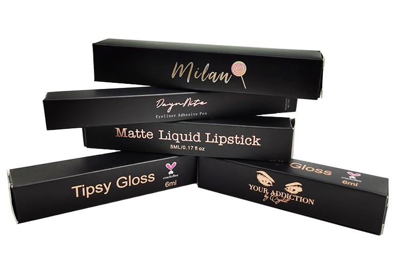 Lipstick Box Set Cosmetic Bottle Packaging Luxury Design Private Label Lip Gloss Tube Eyelash Paper Box Custom Color Printed