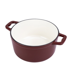 <span class=keywords><strong>Cocotte</strong></span> <span class=keywords><strong>en</strong></span> <span class=keywords><strong>fonte</strong></span> émaillée rouge bordeaux avec couvercle auto-irrigant, pot à ragoût rond - Product Image 5