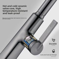 Robinet de cuisine moderne flexible chaud/froid avec douchette extractible de luxe pour évier de lavage de légumes et de vaisselle