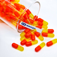 Capsules végétariennes véganes Wecaps, taille 00, 0, 1, jaunes et oranges, HPMC, qualité pharmaceutique, certifiées Halal et Casher