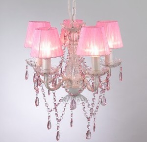 Abat-jour rose, décoration d'intérieur, lustre en cristal acrylique pour enfants, éclairage - Product Image 2
