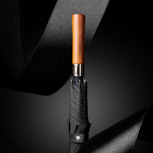 Printable Logo Business Umbrella Retro Wooden Handle Golf Umbrella for Men Women Semi-Auto Open Umbrella Long Handle - Product Image 2