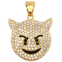 Dongguan Jewelry Pendant Factory Venta al por mayor No se decolora No se oxida 18K Chapado en oro Color Diamond Eye Elf Face Pendant