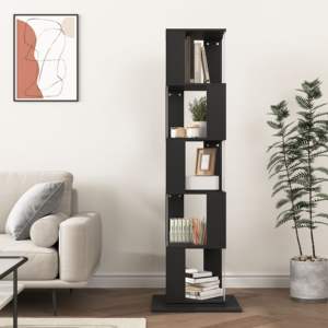 DB 5-Tier Rotating Floor Rack Simple Creative Student <b>Bookcase</b> with Acrylic Plate Multi-Function <b>Bookshelf</b> - Product Image 4