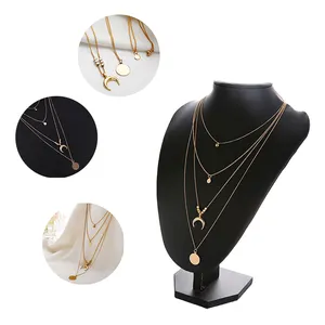 Золотая многослойная цепочка, подвески, ожерелье с Луной, Комплект бижутерии, золотые ювелирные изделия, многослойное ожерелье в форме рога буйвола для женщин