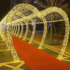Luces de Navidad LED 3D en Forma de Corazón, Arco de Luces Decorativas para Fiestas, Luces de Navidad Grandes de Metal para Exteriores - Product Image 5
