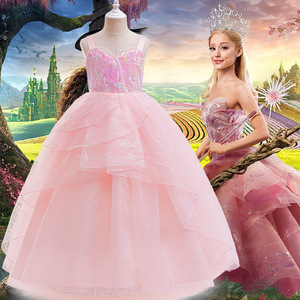 Vestido de lujo rosa con lentejuelas princesa magia mala bruja Cosplay traje de actuación vestido de fiesta de cumpleaños para niñas - Product Image 1