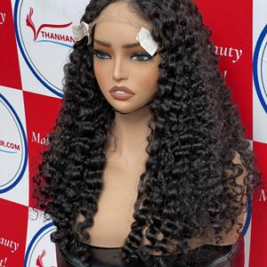 Peluca rizada birmana profunda de primera elección, encaje transparente, cabello humano vietnamita 100%, sin enredos, sin desprendimiento, venta al por mayor - Product Image 4