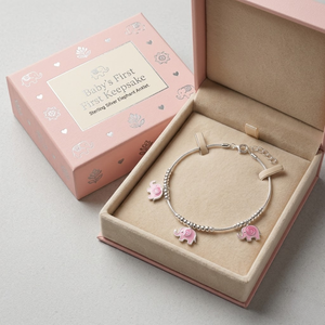 Tobillera de Plata de Ley 925 para Bebé con Dijes de Pájaro Rosa, Joyería Infantil Ajustable con Doble Dije, Cadena Delicada con Cuentas - Product Image 2