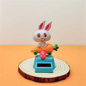 Wholesale Factory Supply Festival Decoration Colorful Plastic <strong>Dancing</strong> Rocking Head Animal <strong>Solar</strong> Powered Rabbit <strong>Toys</strong> for Children - Product Image 4
