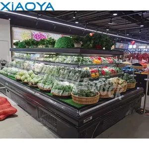 Tủ lạnh thương mại bán dọc đảo tròn Tủ đông multideck siêu thị mở hiển thị Máy làm lạnh tủ lạnh trái cây - Product Image 1