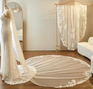 <span class=keywords><strong>2026</strong></span> अफ्रीकी शादी घूंघट 3 मीटर कैथेड्रल लंबाई सुरुचिपूर्ण फीता एपिक ब्राइडल घूंघट के साथ कंघी सफेद हाथी - Product Image 2