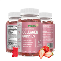 Gummies au collagène R22 avec biotine, vitamines C et E, zinc pour la santé des cheveux, de la peau et des ongles, saveur fraise