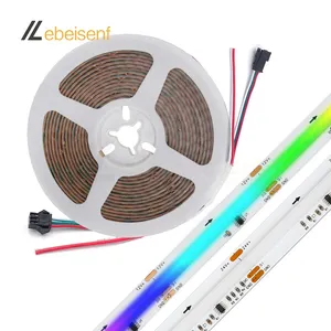 Yeni 5M LED COB RGB sihirli renk piksel ışık şeridi DC 12V 24V 720 576 LEDs/M WS2811 tam renkli dijital SPI esnek bant lamba bant