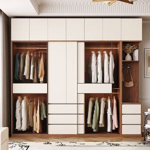 Customizable Eco-Friendly Wooden <b>Bedroom</b> <b>Furniture</b> <b>Set</b> Convertible Freestanding Closet Organizers System <b>Mirror</b> Wardrobe Armoire - Product Image 3