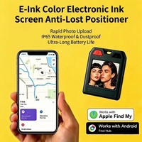 Dispositif de suivi anti-perte pour animaux de compagnie avec écran E Ink, téléchargement d'image personnalisé, système double, localisateur intelligent pour chats et chiens