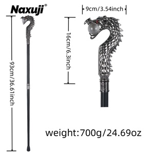<span class=keywords><strong>Canne</strong></span> de randonnée de luxe en alliage avec tête de dragon et boule de cristal, embout en caoutchouc - Product Image 2